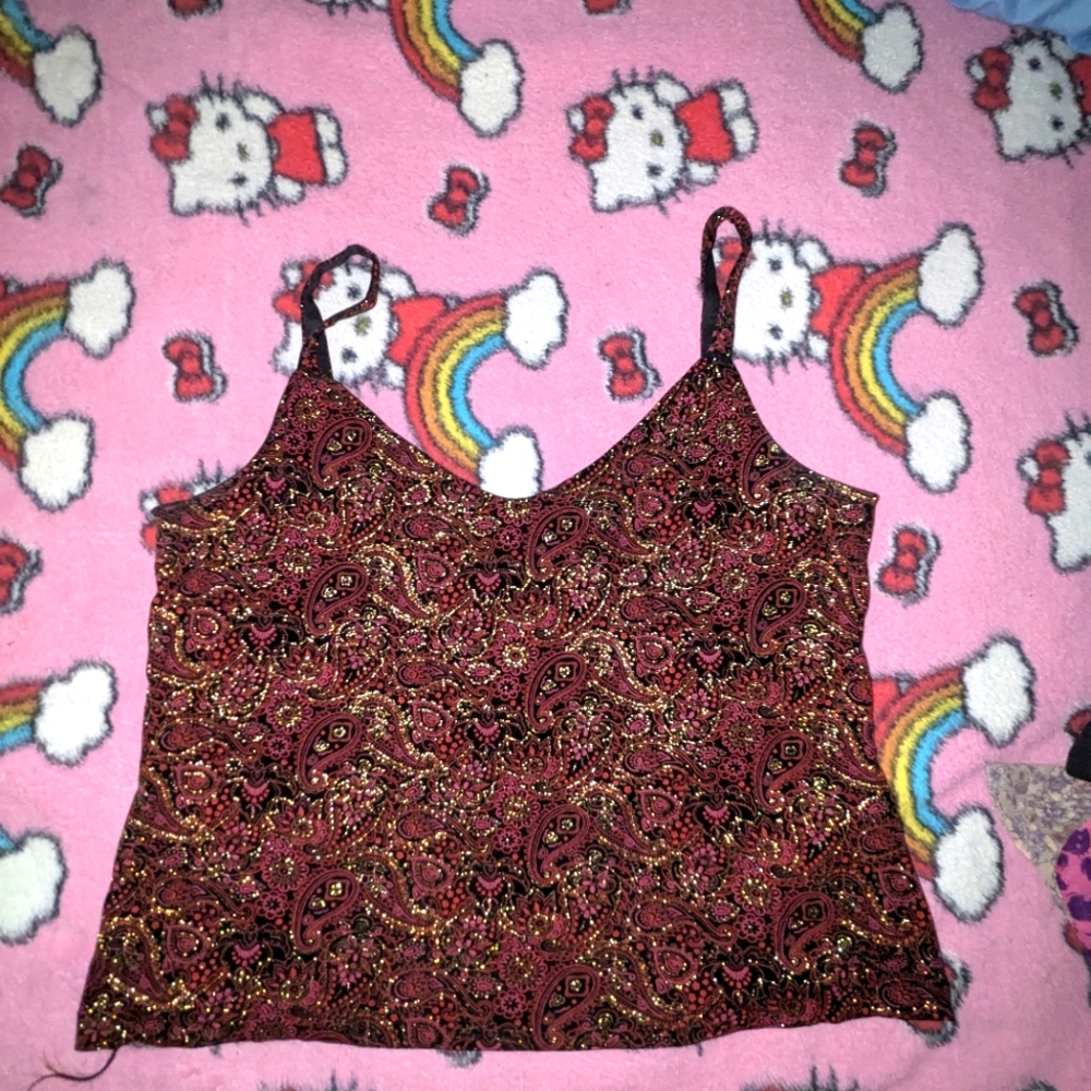 Y2K Glittery Paisley Tank Top